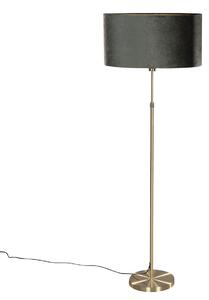 Lampă de podea aurie cu abajur oval din catifea verde 50cm - Parte