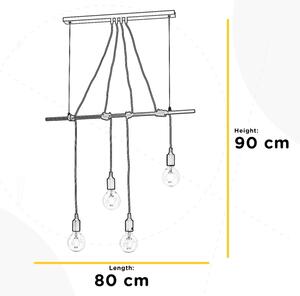 Lustră pe cablu ONLI WIRE 4xE27/15W/230V gri/alb