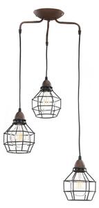 Lustră pe cablu ONLI SPIDER 3xE27/15W/230V negru/maro