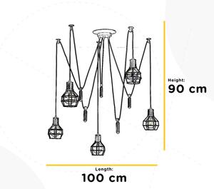 Lustră pe cablu ONLI SPIDER 5xE27/15W/230V spider negru