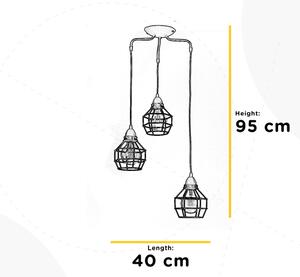 Lustră pe cablu ONLI SPIDER 3xE27/15W/230V negru/maro