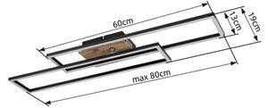Plafonieră LED Globo 67208-30 DAKARI LED/30W/230V 3000K 60x80 cm negru