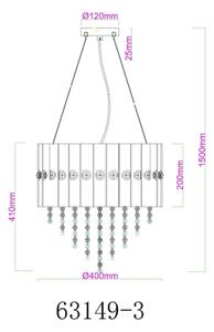 Lustră pe cablu Globo 63149-3 ELEOS 3xE27/40W/230V d. 40 cm