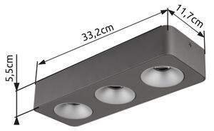Plafonieră LED Globo 43100-3 HANGARAU LED/14W/230V 11,7x33,2 cm
