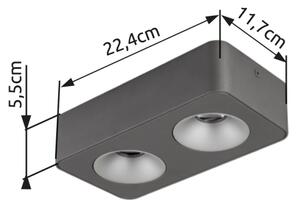Plafonieră LED Globo 43100-2 HANGARAU LED/11W/230V 11,7x22,4 cm