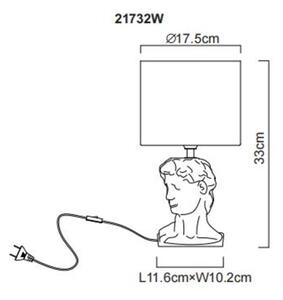 Lampă de masă Globo 21732W HERMES 1xE14/40W/230V alb
