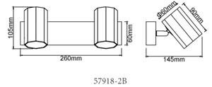 Spot Globo 57918-2B JAMES 2xGU10/25W/230V negru
