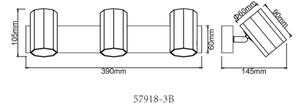 Spot Globo 57918-3B JAMES 3xGU10/25W/230V negru