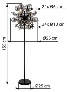 Lampadar Globo 15633SS UDO 6xE14/25W/230V negru/fumuriu