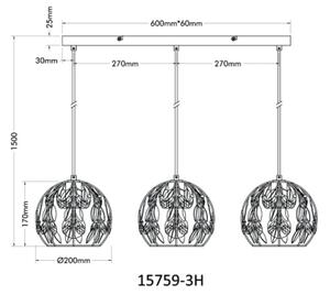 Globo 15759-3H - Pendul suspendat pe cablu MIKA 3xE27/40W/230V