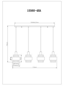 Lustră pe cablu Globo 15560-4HA MILLEY 4xE27/60W/230V