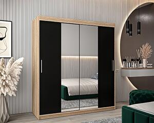 Dressing Alex, 120x60x200cm, cu oglinda, Sonoma-Wenge, Pal 18 mm