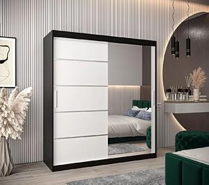 Dressing Sebastian, 180x60x200cm, cu oglinda, Wenge Alb , Pal 18 mm