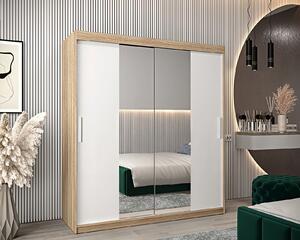 Dressing Alex, 120x60x200cm, cu oglinda, Sonoma-Alb, Pal 18 mm