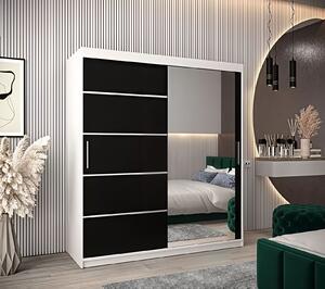 Dressing Sebastian, 180x60x200cm, cu oglinda, Alb Wenge, Pal 18 mm