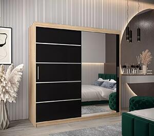 Dressing Sebastian, 180x60x200cm, cu oglinda, Sonoma Wenge, Pal 18 mm