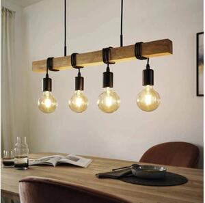 Lustră LED pe cablu Eglo 33378 TOWNSHEND 4xE27/4W/230V 2200K bej/negru