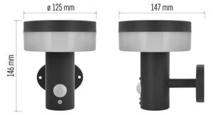 Aplică LED solară cu senzor LED/2W/3,7V 1200 mAh IP44