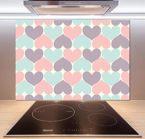 Panou sticlă decorativa bucătărie inimi pline de culoare