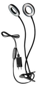 Lampă LED flexibilă dimabilă de masă cu clemă pentru creșterea plantelor VITARO 2xLED/4W/230V negru