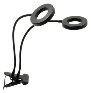 Lampă LED flexibilă dimabilă de masă cu clemă pentru creșterea plantelor VITARO 2xLED/4W/230V negru