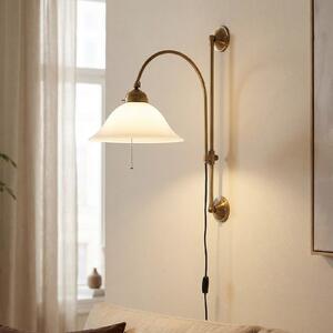 Berliner Messinglampen Rhodos - aplică din alamă proeminentă, reglabil, Bronz / Alamă Veche, Camera de zi / sufragerie, Alamă, Antichitate