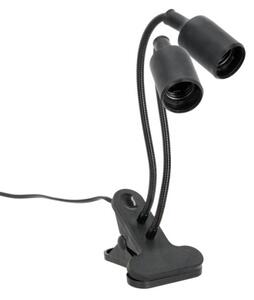 Lampă flexibilă de masă cu clemă pentru creșterea plantelor PLANTY 2xE27/30W/230V negru