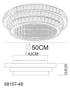 Plafonieră LED dimabilă Globo 68157-48 KLARA LED/48W/230V d. 50 cm + telecomandă