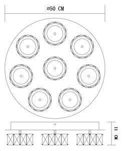 Plafonieră LED dimabilă Globo 49350D5 AMUR LED/64W/230V 4000K d. 50 cm
