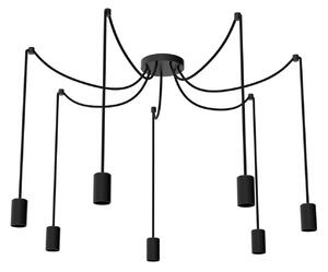 SEGULA Lampa suspendată Spyder 7 Wave, negru, becuri, reglabil, Negru, Camera de zi / sufragerie, Metal