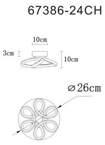 Plafonieră LED Globo 67386-24CH MELISAND 24W/230V d. 26 cm auriu