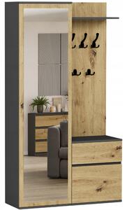 Set mobilier hol Viliana (antracit + artizanal) (cu oglindă). Promo -19%. 1151903