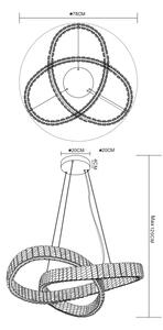 Lustră LED dimabilă pe cablu Globo 67162-110CCT MUCKY 110W/230V d. 78 cm + telecomandă
