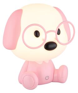 Veioză LED reîncărcabilă dimabilă de veghe pentru copii Globo 21761P PUPPY 1W/5V 500 mAh roz