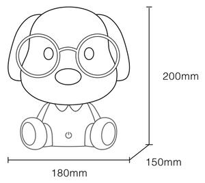 Veioză LED reîncărcabilă dimabilă de veghe pentru copii Globo 21761B PUPPY 1W/5V 500 mAh albastru