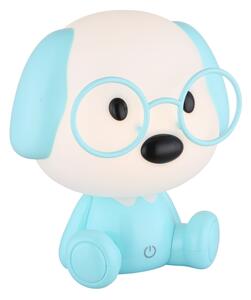 Veioză LED reîncărcabilă dimabilă de veghe pentru copii Globo 21761B PUPPY 1W/5V 500 mAh albastru