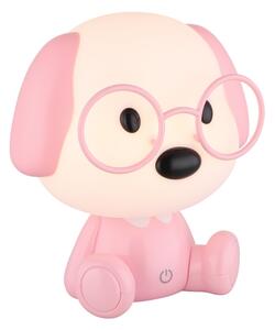 Veioză LED reîncărcabilă dimabilă de veghe pentru copii Globo 21761P PUPPY 1W/5V 500 mAh roz