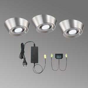 Evotec PAL CF lămpi mobilier LED, Ø 12 cm, set de 3, Metalic, Bucătărie, Metal, Modern