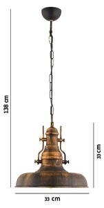Lustră pe lanț 1xE27/40W/230V bronz