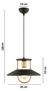 Lustră pe cablu 1xE27/40W/230V negru/auriu
