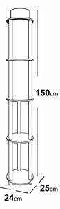 Lampă de podea cu polițe NOTO, 1xE27/40W/230V, neagră