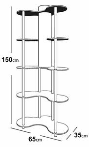 Lampadar cu rafturi 1xE27/40W/230V 150 cm negru/maro