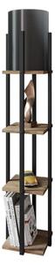 Lampadar cu rafturi NORA 1xE27/40W/230V negru/maro