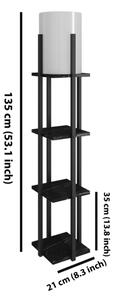 Lampadar cu rafturi NORA 1xE27/40W/230V negru