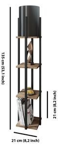 Lampadar cu rafturi NORA 1xE27/40W/230V negru/maro