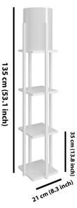 Lampadar cu rafturi NORA 1xE27/40W/230V alb