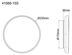 Plafonieră LED Globo 41566-15S NIELSEN LED/15W/230V d. 23 cm negru