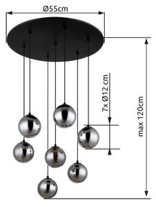 Lustră LED pe cablu Globo 56133-7H RIHA 7xG9/3,5W/230V fumuriu/negru