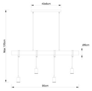 Lustră pe cablu Globo 15459-4H LEO 4xE27/60W/230V