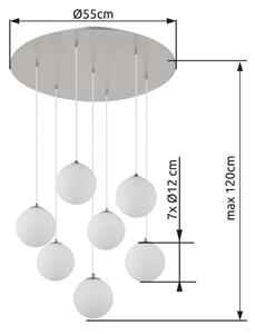 Lustră LED pe cablu Globo 56140-7H RIHA 7xG9/3,5W/230V alb